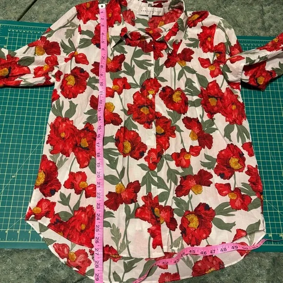 Anthro Endless Rose Floral Button Up Shirt - Women’s Large - Picture 4 of 8